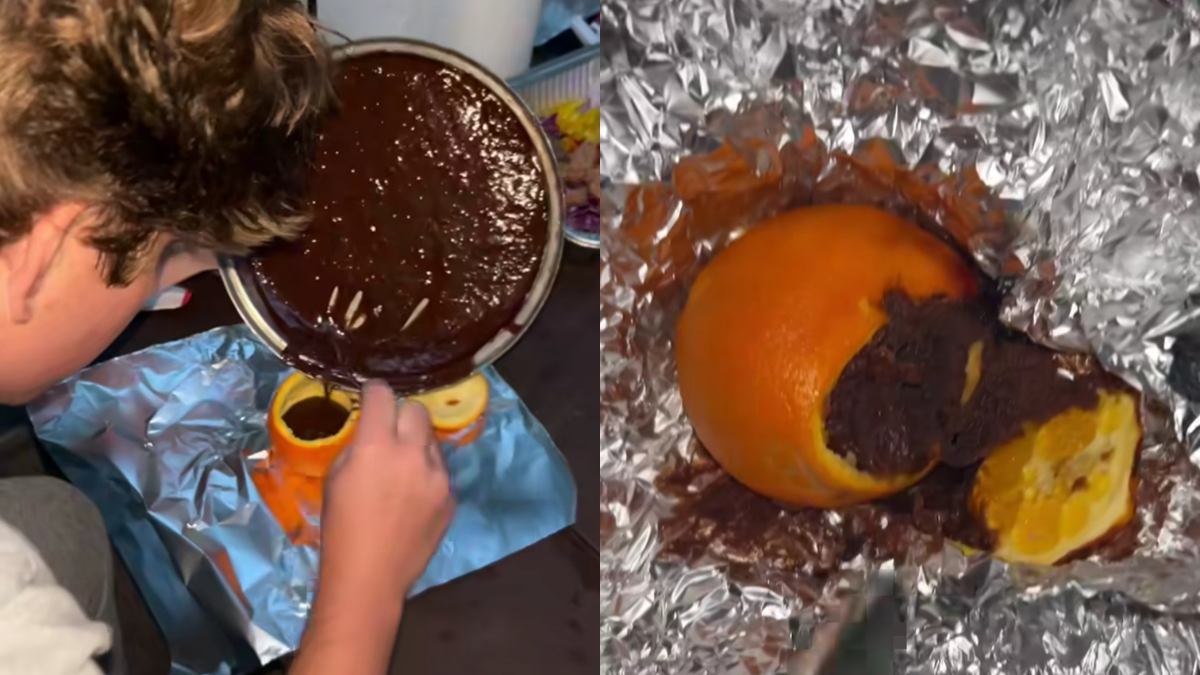 Campers Bake Choco Lava Cake In Oranges Over Fire, Internet Is Curious To Try It