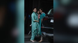 Alia Bhatt And Neetu Kapoor Matched In Emerald <i>Desi</i> Looks With Raha Kapoor In A Peach Suit