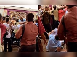 Man Is Seen Fighting To Get Down From Mumbai Local, Video Goes Viral