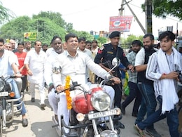 Dushyant Chautala Rides Bike At Rally Without Helmet. Fined Rs 2,000 Dushyant Chautala Rides Bike At Rally Without Helmet. Fined Rs 2,000