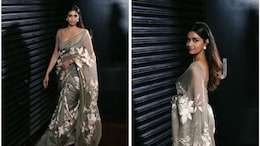 Keerthy Suresh Is The Image Of Timeless Elegance In A Grey Floral <i>Saree</i>