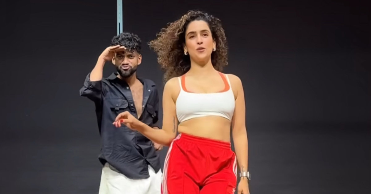 Sanya Malhotra's Smooth Dancing To <i>Aasa Kooda</i> Was Chic Too In A White Crop Top And Red Tracks