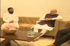 Amit Shah Meets Maharashtra Alliance Leaders At Mumbai Airport Amit Shah Meets Maharashtra Alliance Leaders At Mumbai Airport