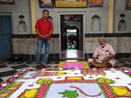 करौली में श्राद्ध पक्ष की 200 वर्ष पुरानी ये अनूठी परंपरा, बिना ब्रश के बनाते है रंगोली