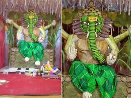 कभी बर्तन तो कभी केले के रेशे... MP के इस जिले में कलाकार 9 साल से ऐसे बना रहे भगवान श्री गणेश की प्रतिमा