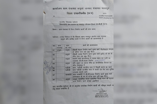 ग्रामीणों की मांग से संबंधित एक अहम दस्तावेज. 