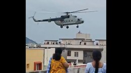 Video: Mi-17 Chopper Hovers Over House To Drop Supplies In Flood-Hit Andhra