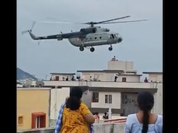 Video: Mi-17 Chopper Hovers Over House To Drop Supplies In Flood-Hit Andhra Video: Mi-17 Chopper Hovers Over House To Drop Supplies In Flood-Hit Andhra