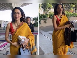 Sobhita Dhulipala Turned This Simple Yellow And Red Saree Into A Bonafide Airport Fashion Look