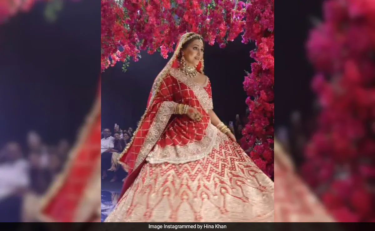 Hina Khan, Battling Cancer, Walks The Ramp As A Bride. Watch