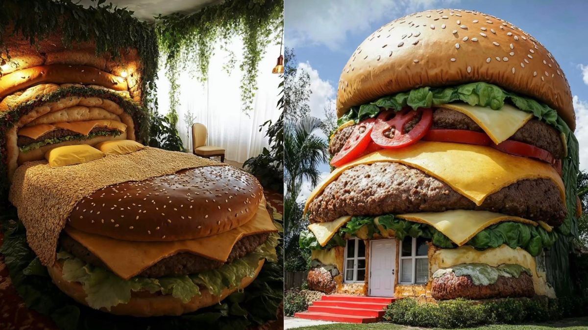 This Viral Video Of AI-Generated Burger-Themed House Will Make Every Burger Lover's Day