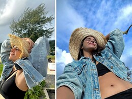 Wamiqa Gabbi Brought Back Summer Vibes In A Breezy Black Bralette, Denim Jacket And Straw Hat Wamiqa Gabbi Brought Back Summer Vibes In A Breezy Black Bralette, Denim Jacket And Straw Hat