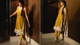 No Matter The Monsoon Weather, Keerthy Suresh's Yellow Suit Shines Bright Even On A Rainy Day
