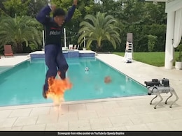 Watch: YouTuber's Robot Dog Worth Rs 84 Lakh Shoots Flames At Him During Livestream Watch: YouTuber's Robot Dog Worth Rs 84 Lakh Shoots Flames At Him During Livestream