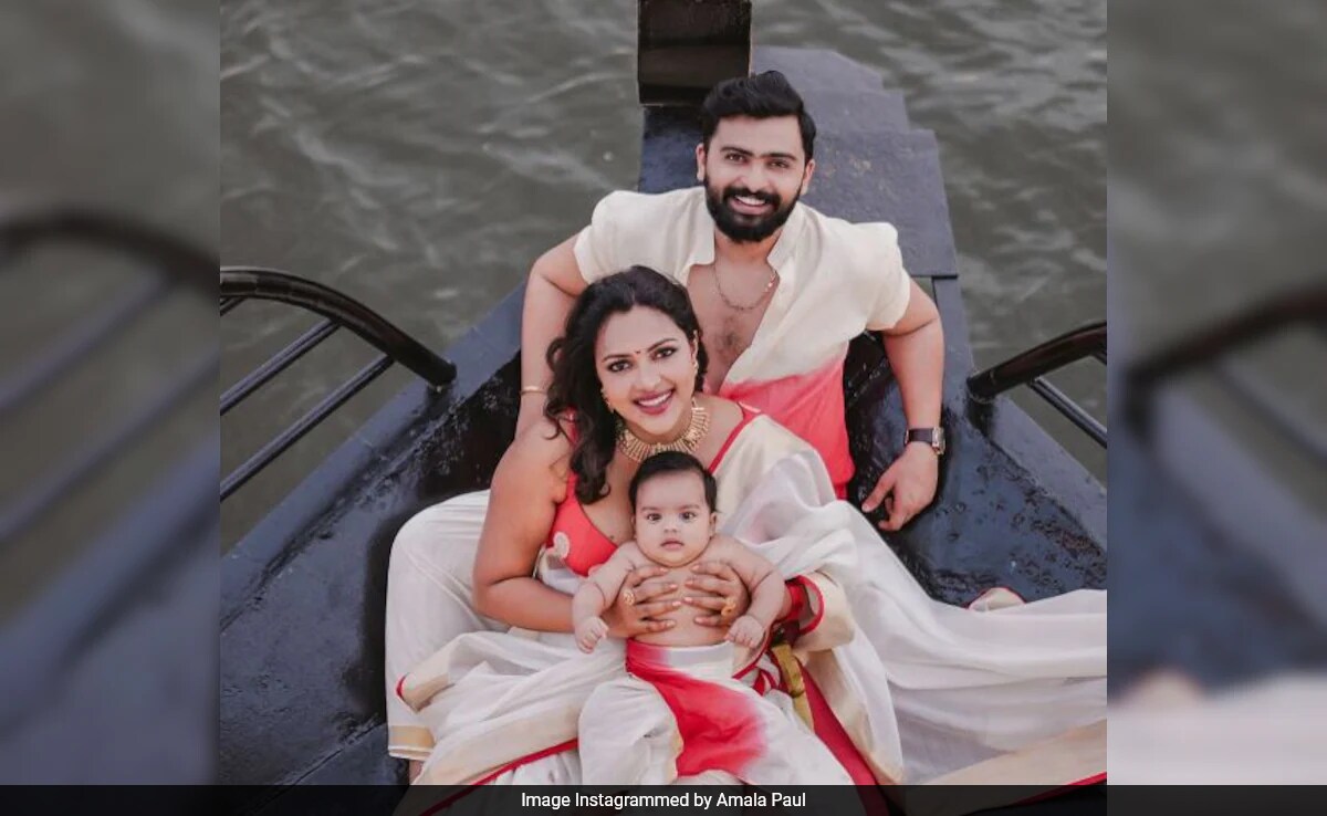 Onam 2024: Amala Paul And Husband Jagat Desai Reveal Face Of Baby Boy Ilai