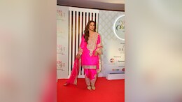 Hina Khan "Feels At Home" In A Stunning Custom-Made Pink Kashmiri Salwar Suit