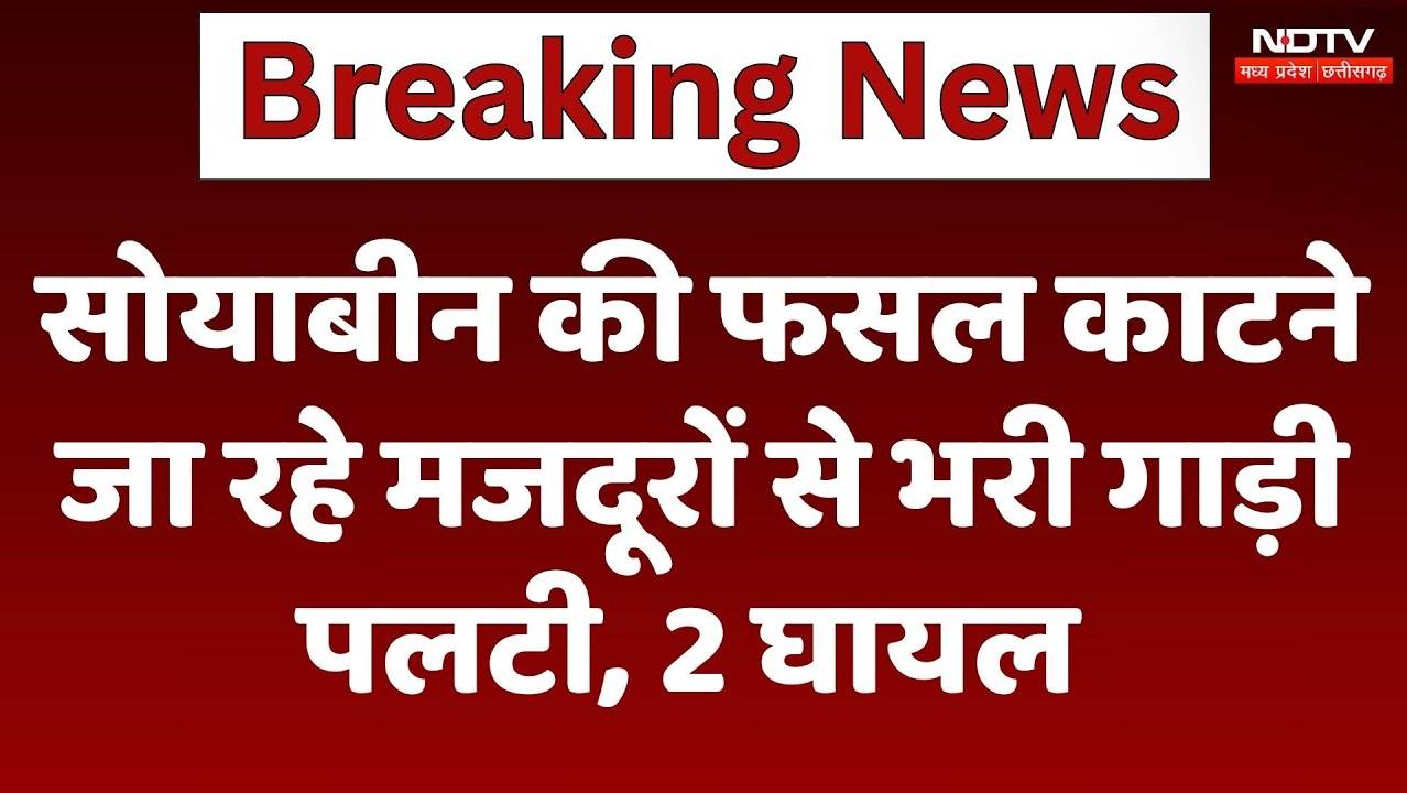 Burhanpur News: सोयाबीन की फसल काटने जा रहे मजदूरों से भरी गाड़ी पलटी, 2 घायल