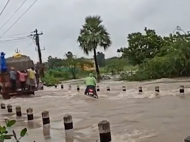 Man Crossing Stream On Bike Washed Away, Saved By Locals In Andhra Pradesh