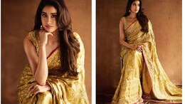 Janhvi Kapoor As <i>Thangam</i> Is A True "Golden Girl" In A Gold <i>Kanjeevaram</i> Manish Malhotra <i>Saree</i>