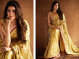 Janhvi Kapoor As <i>Thangam</i> Is A True "Golden Girl" In A Gold <i>Kanjeevaram</i> Manish Malhotra <i>Saree</i> Janhvi Kapoor As <i>Thangam</i> Is A True "Golden Girl" In A Gold <i>Kanjeevaram</i> Manish Malhotra <i>Saree</i>