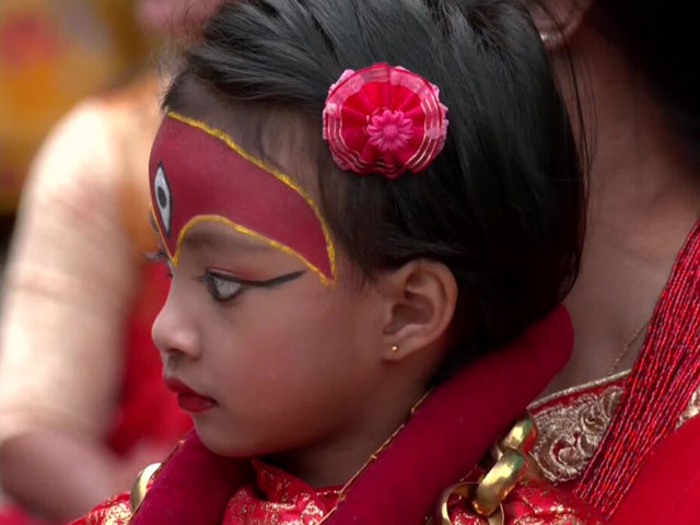 Nepal Worship 504 Pre-Pubescent Girls Praying For Good Luck And Wellness