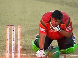 Watch: Azam Khan Holds His Neck In Pain After Bizarre Dismissal In CPL Watch: Azam Khan Holds His Neck In Pain After Bizarre Dismissal In CPL