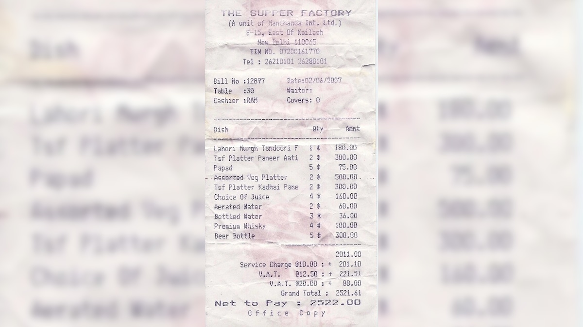 A Delhi Bar Bill From 2007 Has Sparked An Online Debate On Inflation And Affordability