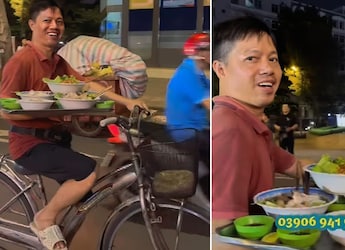 Watch: Street Vendor Rides Bike One-Handed While Balancing Five Bowls Of Soupy Noodles Watch: Street Vendor Rides Bike One-Handed While Balancing Five Bowls Of Soupy Noodles