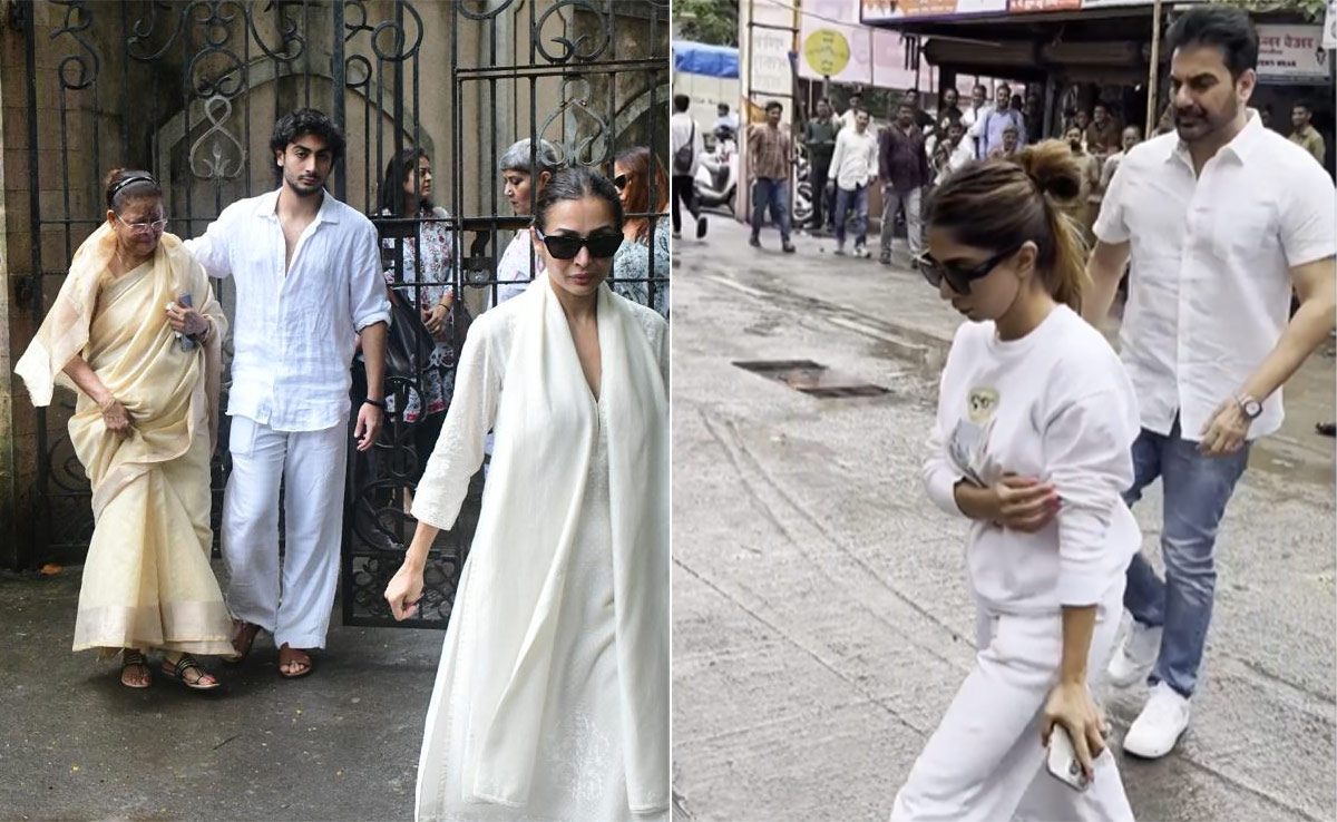 Arbaaz Khan With Wife Shura Attend Malaika Arora's Father's Last Rites