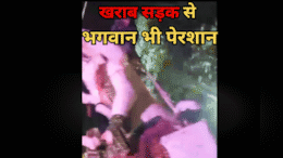 Gwalior: भगवान भी होने लगे सड़क हादसों के शिकार... खराब सड़क से बिगड़ा बैलेंस, विशाल मूर्ति के नीचे दब गए कई भक्त
