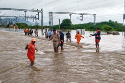 Andhra Pradesh Floods | Flood-Damaged Track In Mahabubabad Ready For Trial Run Andhra Pradesh Floods | Flood-Damaged Track In Mahabubabad Ready For Trial Run