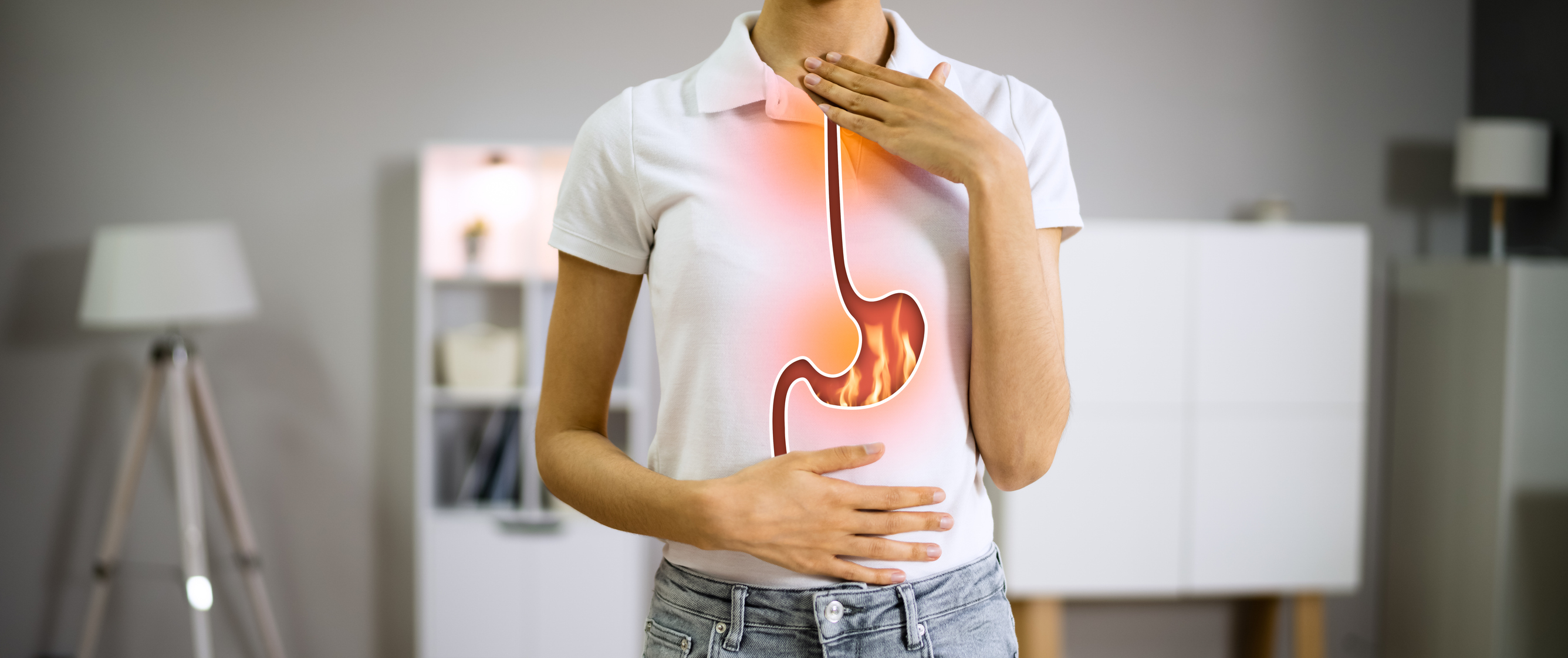 Chronic inflammation leads to increased production of stomach acid