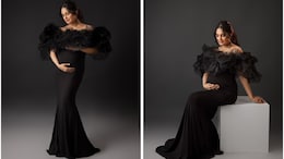 The Maternity Style Bar Is Set Very High Thanks To Yuvika Chaudhary In A Black Ruffled Gown