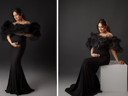 The Maternity Style Bar Is Set Very High Thanks To Yuvika Chaudhary In A Black Ruffled Gown The Maternity Style Bar Is Set Very High Thanks To Yuvika Chaudhary In A Black Ruffled Gown