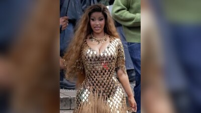 Metallic Dress Cardi B Dress Fashion Nova Cardi B Goes For Gold At Paris  Fashion Week