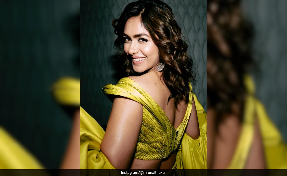 The Sun Couldn't Compete With Mrunal Thakur's Yellow Sequin Gaurav