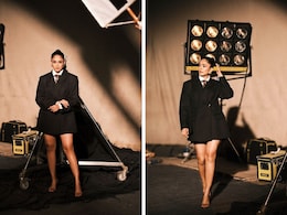 Mrunal Thakur Channels Her "Inner Zendaya" In A Double Breast Black Blazer Dress