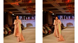 Hina Khan Feels "Stronger" On The Ramp In A Blush Pink Brocade Suit