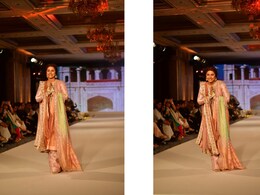 Hina Khan Feels "Stronger" On The Ramp In A Blush Pink Brocade Suit