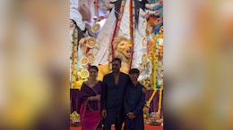 Durga Puja 2024: Kajol, Ajay Devgn And Their Son Yug Ace Family Festive Style In Purple And Blue Ethnic Ensembles
