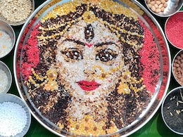Maa Durga’s Portrait Created From Grains Steals The Spotlight This Navratri