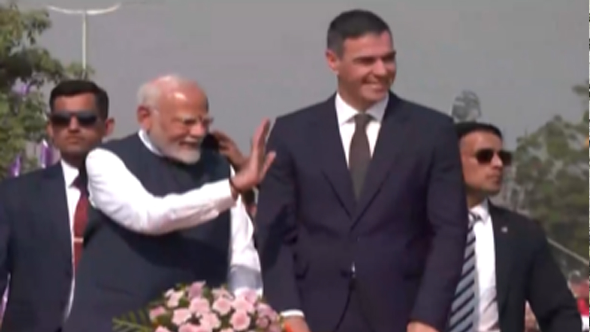 PM Modi, Spanish Prime Minister Hold Roadshow In Gujarat