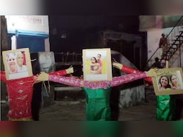 दशहरे पर बहू ने फूंका पति, सास-ससुर और ननद का पुतला, ससुराल वालों को बताया असली रावण दशहरे पर बहू ने फूंका पति, सास-ससुर और ननद का पुतला, ससुराल वालों को बताया असली रावण