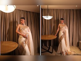 Mouni Roy's Display Of Festive Charm Was Elegantly Served In A White And Golden <i>Saree</i>