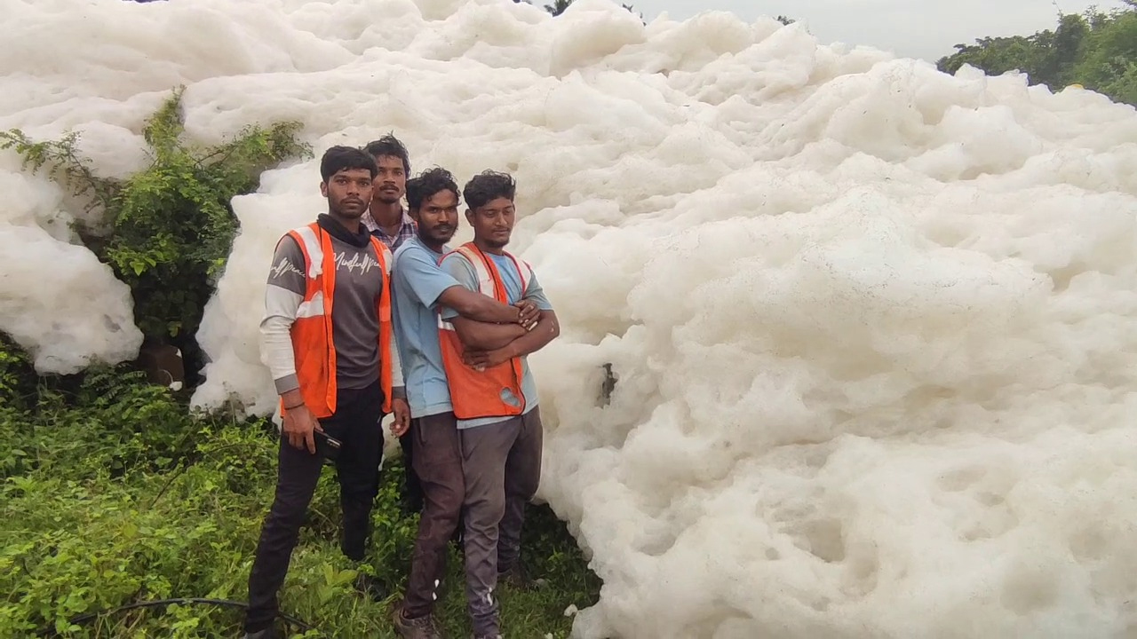 Tamil Nadu: Hosur Road Covered in Thick Froth After Reservoir Discharge in Tamil Nadu