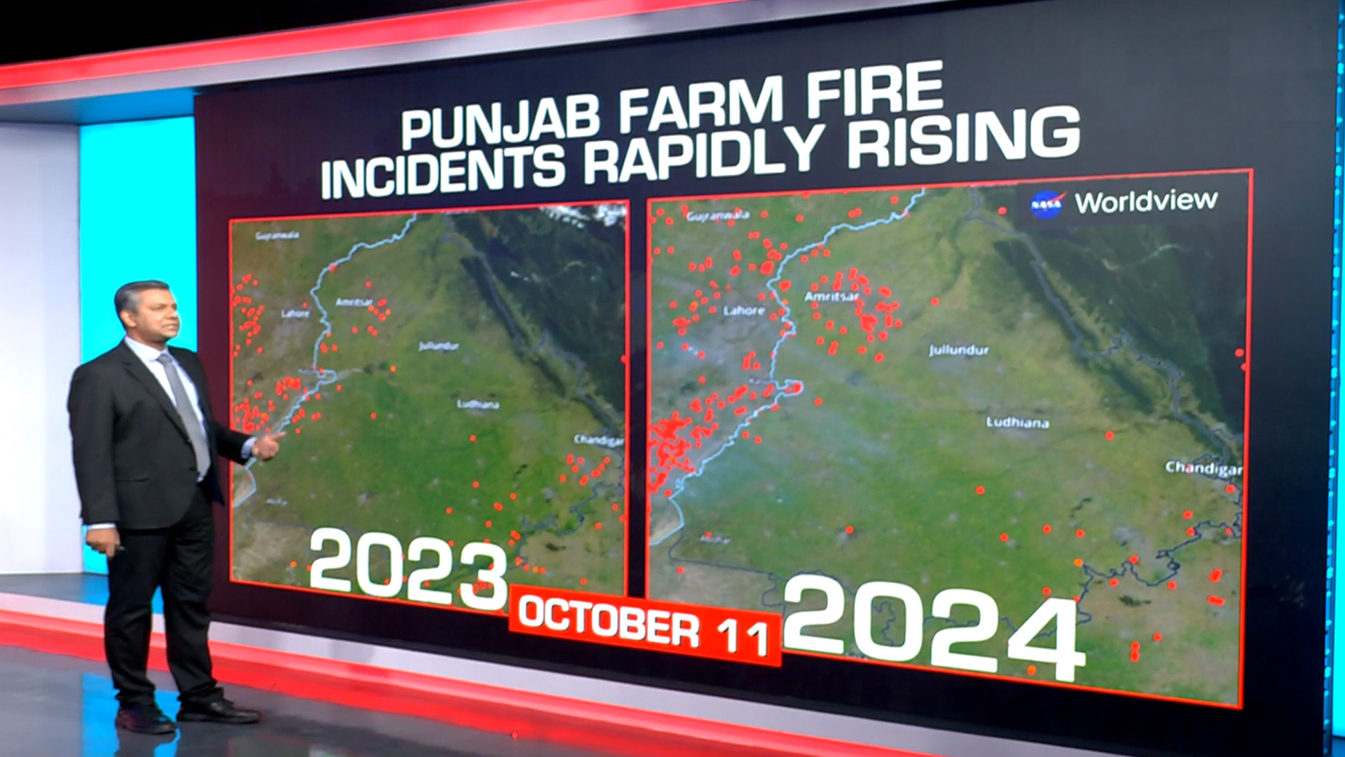 Satellite Images Show Significant Increase In Punjab Farm Fires