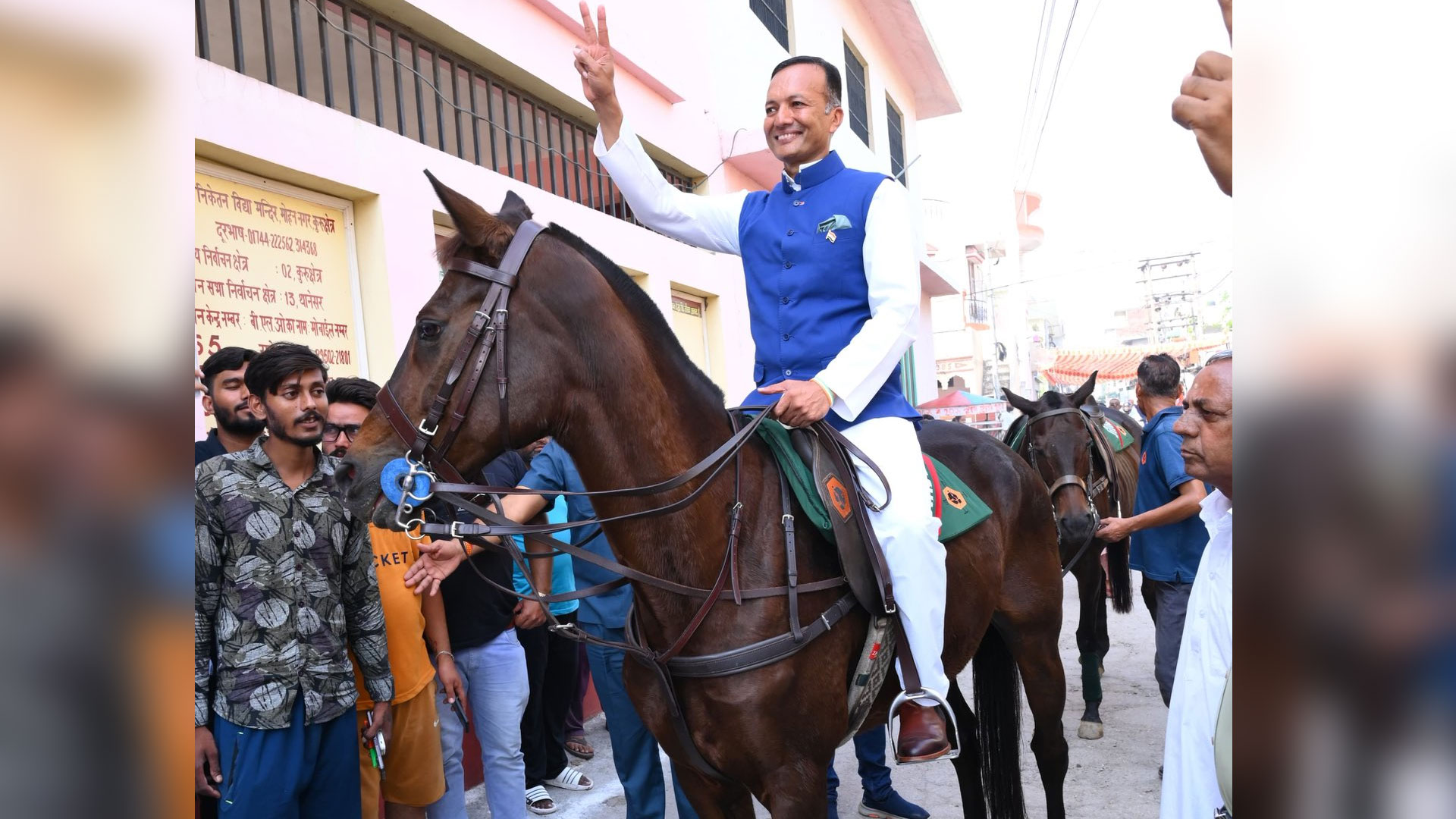 BJP's Naveen Jindal Goes To Vote On A Horse