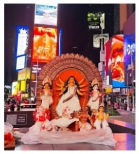 Videos Of First-Ever Durga Puja Celebrations At New York's Times ...
