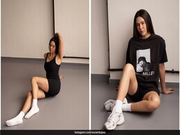 Sonam Bajwa Made Saturday Look Casually Chic In A Black Bodysuit And Graphic Print T-Shirt Sonam Bajwa Made Saturday Look Casually Chic In A Black Bodysuit And Graphic Print T-Shirt