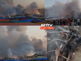 गुना में तीस पटाखे की दुकान में लगी भीषण आग, दो लोग झुलसे, लाखों का हुआ नुकसान